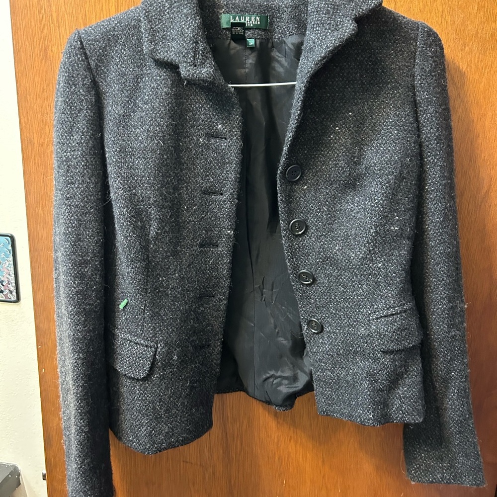 Ralph Lauren Gray Blazer Tailored Wool Blend